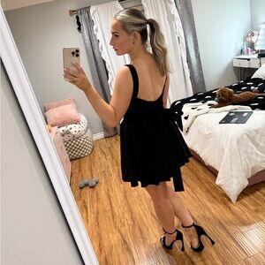 Line & Dot Black Mini Dress